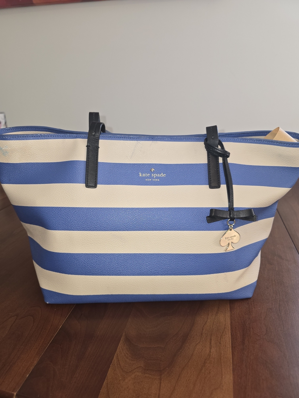 kate spade Blue & Cream Striped Tote Bag